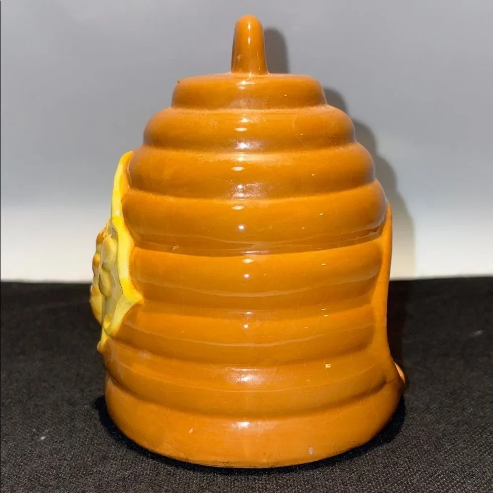 Boston Warehouse Ceramic Beehive Jar in Glossy Amber
